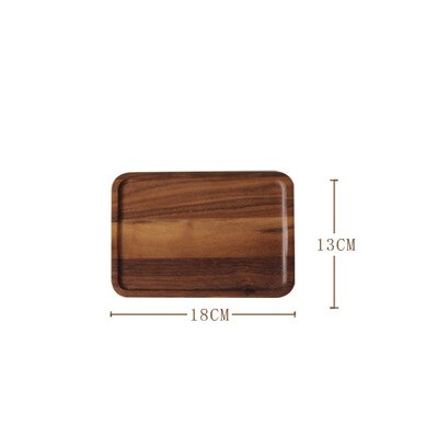 Plato Rectangular de madera de estilo japonés, Nogal Negro, plato de servicio de madera, bandeja Placa de fruta, platillo: A