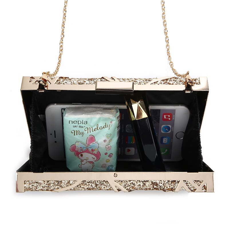 Metall geometrisk gull clutch vesker paljett clutch veske luksus veske dame vesker skulderveske  zd1349