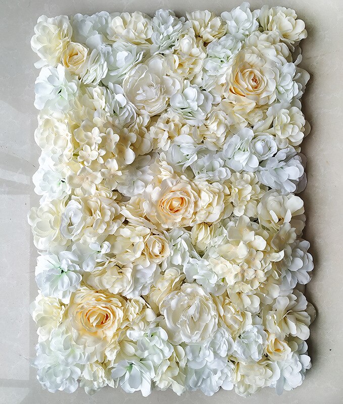 Kunstige blomster vægpaneler simulering hortensia tæppe blomster række blomster væg romantisk til dekoration af bryllupsbaggrund: Kanariefarvet gul