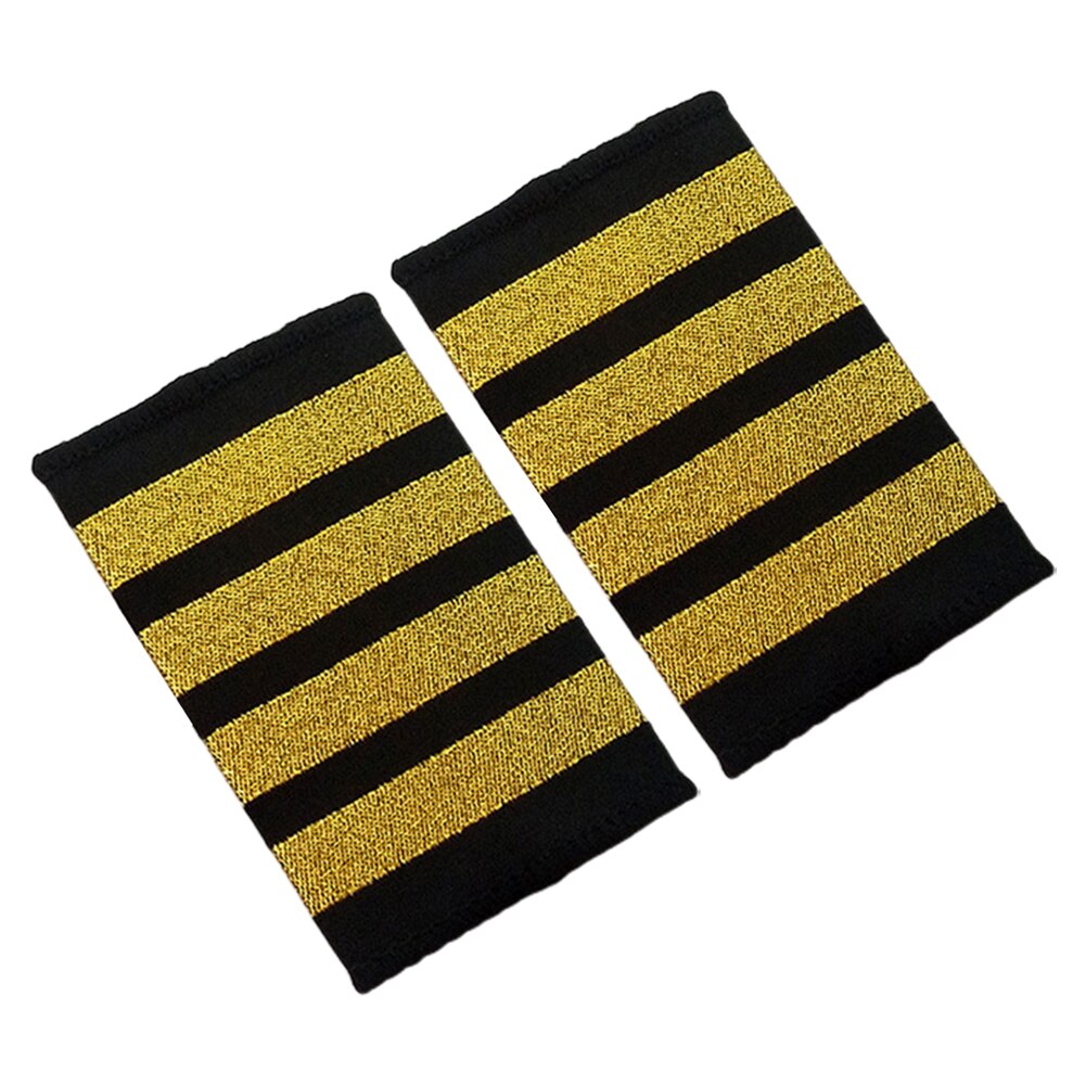 1 Paar Professionele Schouder Badges Kledingstuk Met Strips Uniform Accessoire Kleding Decor Diy Piloten Epauletten Voor Shirts