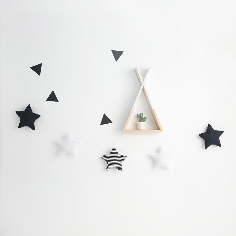 Guirnaldas de estrellas de estilo nórdico INS, habitación de adornos navideños para niños y niñas, carpa para bebé, decoraciones, atrapasueños, accesorios de fotografía,: A