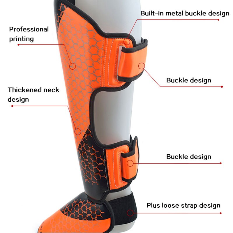 1 Pair Adults Kids Boxing Shin Guard Taekwondo Ankle Support Sanda Muay Thai MMA Kickboxing Equipment Karate Leg Protectors