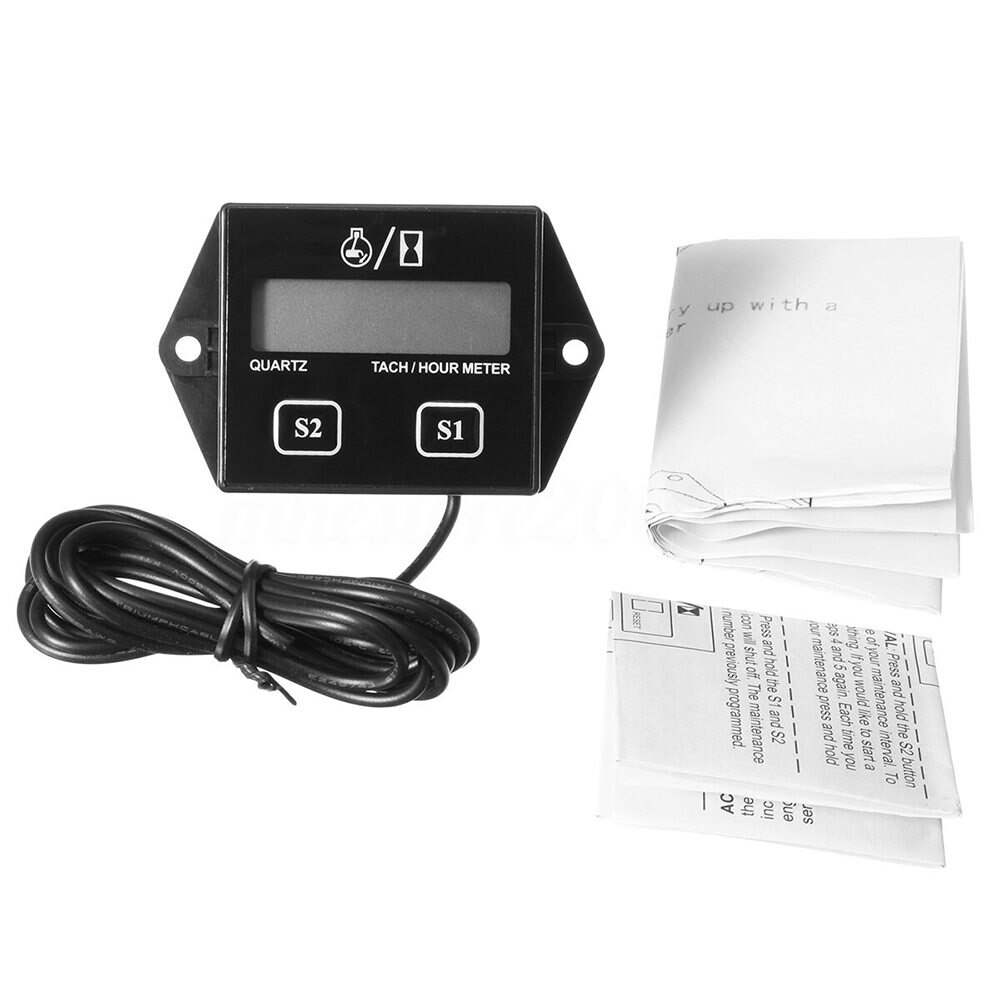Universal LCD Display Hour Meter Motorcycle ATV Scooter Marine Boat Gauge Digital Display Speed Timer Without Battery