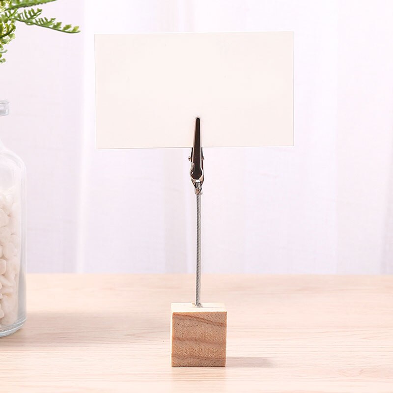 color log square message folder wrought iron memo folder memo folder desktop ornament postcard holder: beige