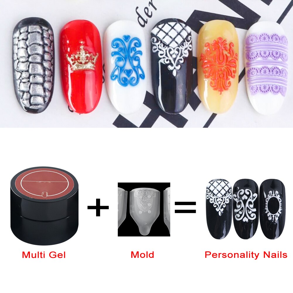 Nagelkunst stempel siliconen mal 3d bloemen sjabloon voor nagels uv gellak snijmal manicure decoraties gereedschap