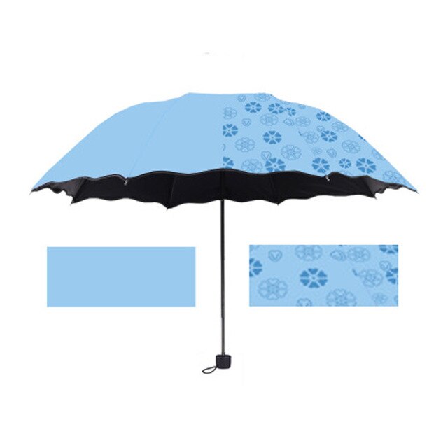 Umbrella Anti-UV Umbrella Sunshade Umbrella Magic Flower Dome Courtyard Rainy Day Folding Umbrellas Garden Waterproof Travel: Blue