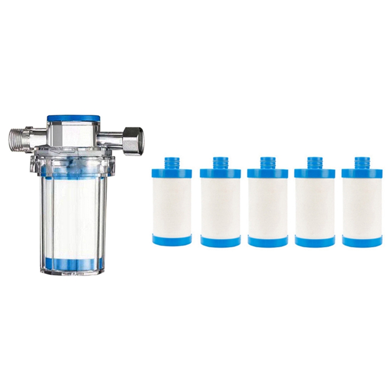 Wasmachine Boiler Douche Douche Water Filter Voor Kraan Waterzuiveraar Filter Eenvoudig Te Gebruiken Blauw & Wit