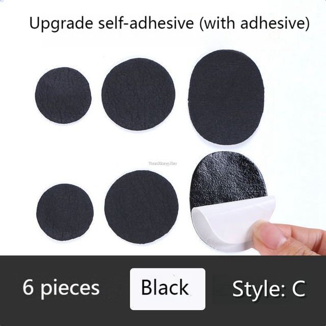 Autocollant de réparation de chaussures, tampons collants, semelles intérieures, protecteur de talon, trou de réparation doublé, Anti-usure, outil de soins des pieds: C-Black