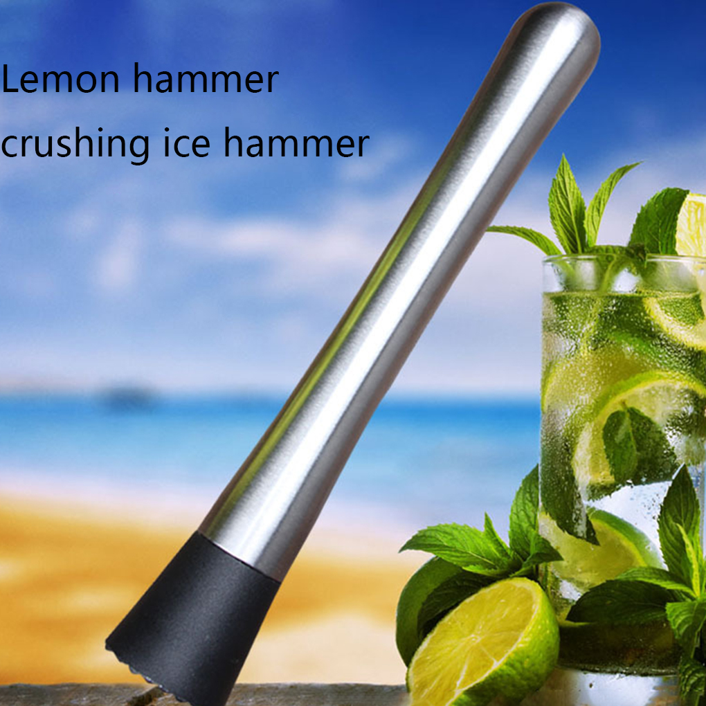 Mint Muddler Stainless Steel Swizzle Stick Ice Crusher Bar Broken Ice-lolly Lemon Hammer Club Supplies