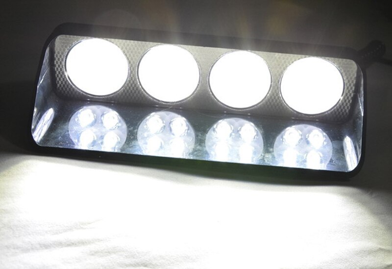 16 LED Frontscheibe Strobe Auto Warnung Licht Saugnapf Scoop Polizei Blinken Sichere Alarm Nebel Lampe Notfall Signal Lichter DC 12V: Weiß