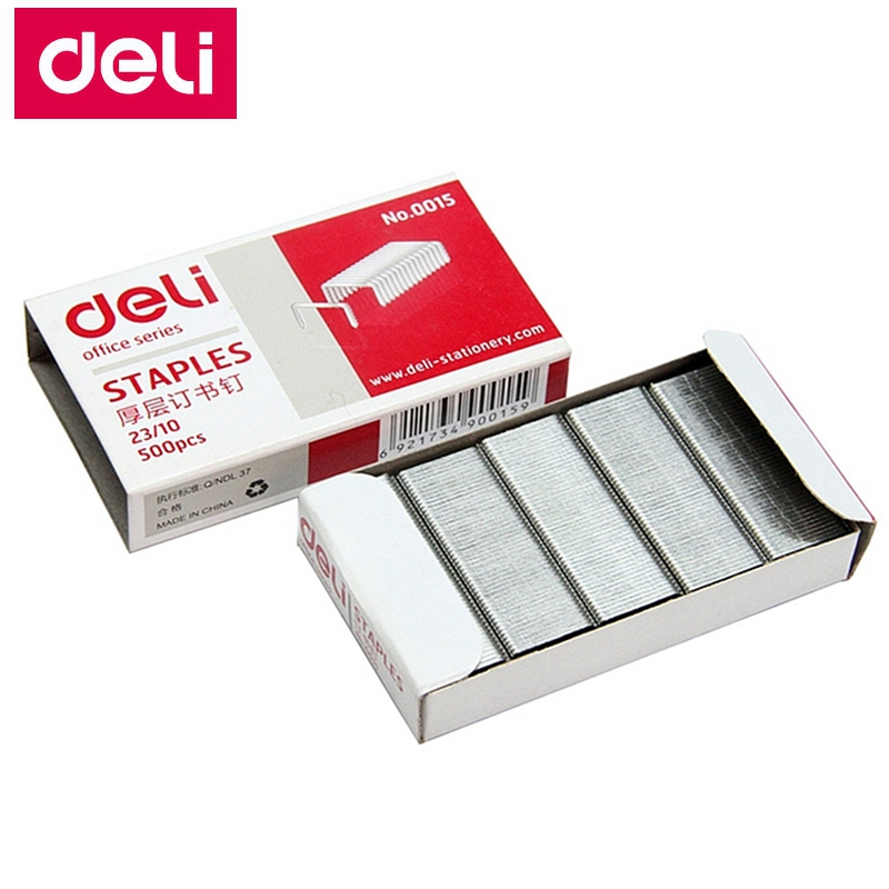5000 Stks/partij Deli 0015 Zware Nietjes 23/10 Nietjes 12X10Mm Nietjes Breedte 12Mm Hoogte 10Mm Capaciteit 75 Pagina 'S 70G Papers
