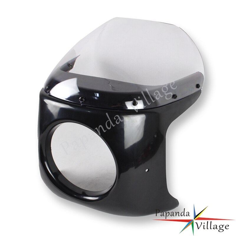 Cafe racer sort og klar 7 "forlygte kåbe til kawaki  en 450 500 vn 700 750 vulcan kz suzuki  gn 125 250 400 gr gs gt gz ls: Klar