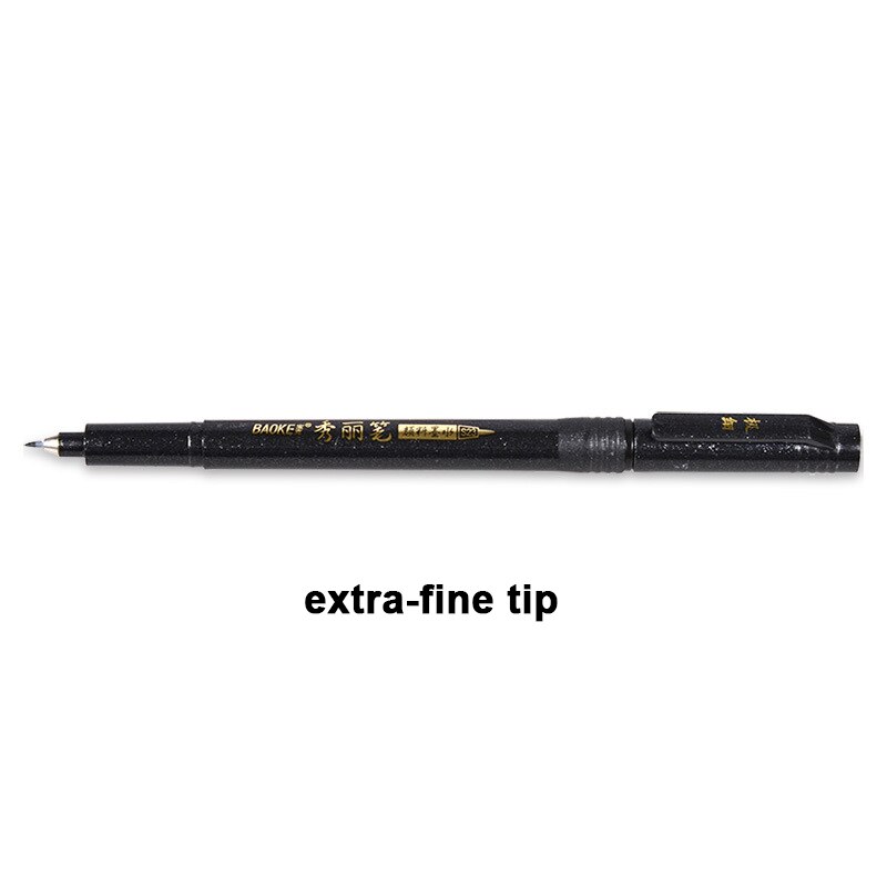 Pluma de caligrafía para escribir a mano, rotuladores de tinta negra, rotuladores de arte: D