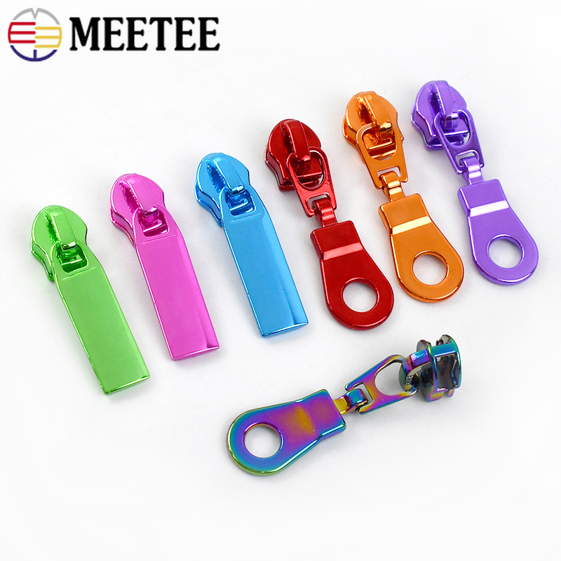 5 deslizadores de cremallera para 5 # Cinta con cremalleras de nailon al metro, bolsa de costura, bolsillo, cabeza con cremallera, chaqueta, kits de reparación de ropa, accesorios DIY