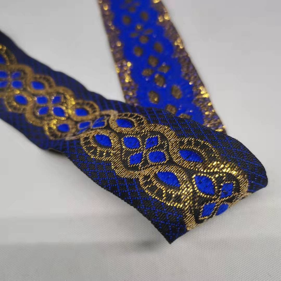 Ruban Jacquard tissé, 33mm de large, 7 yards, sangle pour chien, bricolage, plusieurs Styles: 8