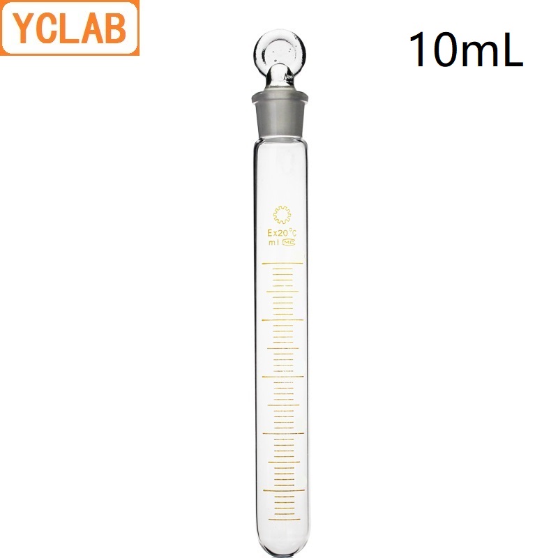 YCLAB 10 ml Glazen Reageerbuis met Afstuderen en Glas Stopper Hoge Temperatuur Zuur Alkali Weerstand Laboratorium Apparatuur