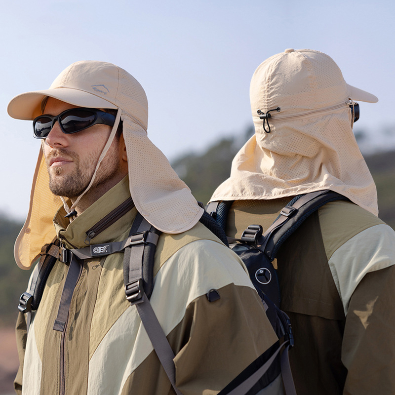 Gorra de pescador con protección UV para hombre, gorro de pescador de secado rápido para senderismo al aire libre, sombrero de cubo extraíble para el sol, bufanda de Panamá