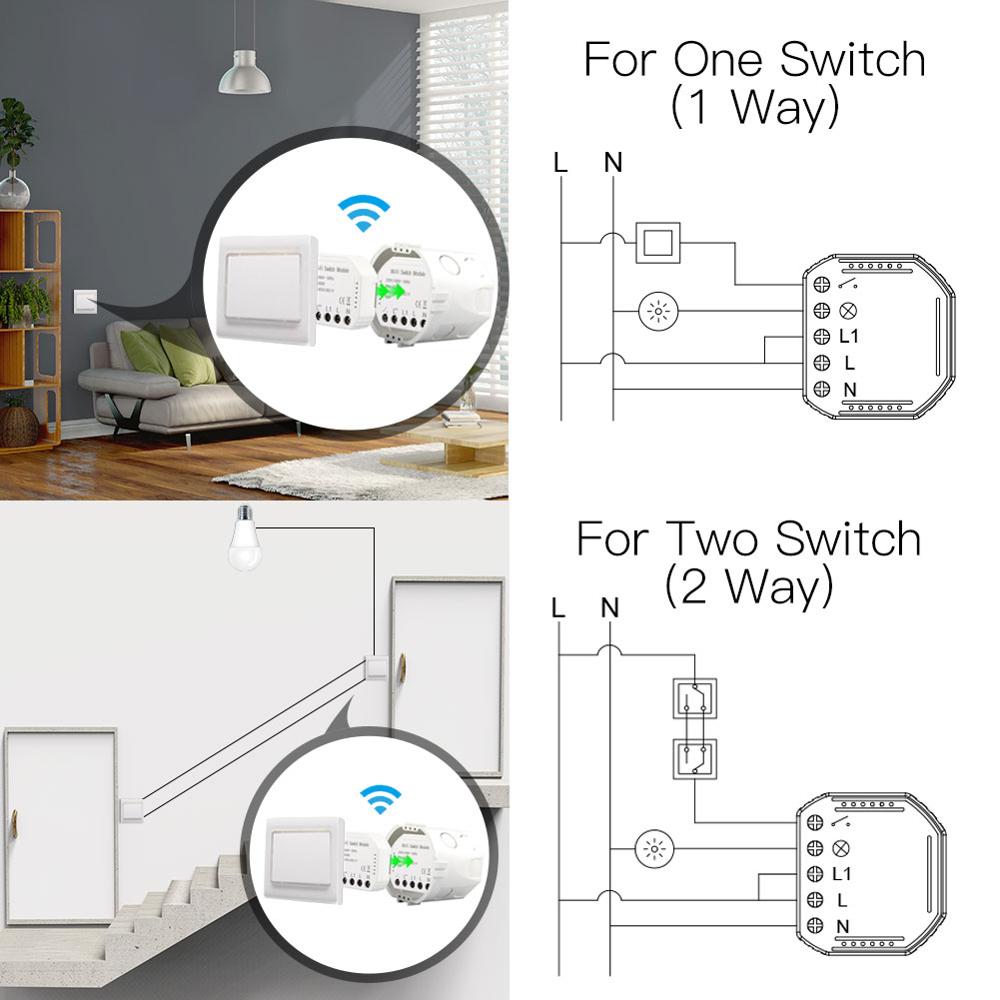 Tuya WiFi Switch Module DIY 1/2 Way Home Breaker Automation Remote Control Smart Lighting Google Home Alexa Voice Control