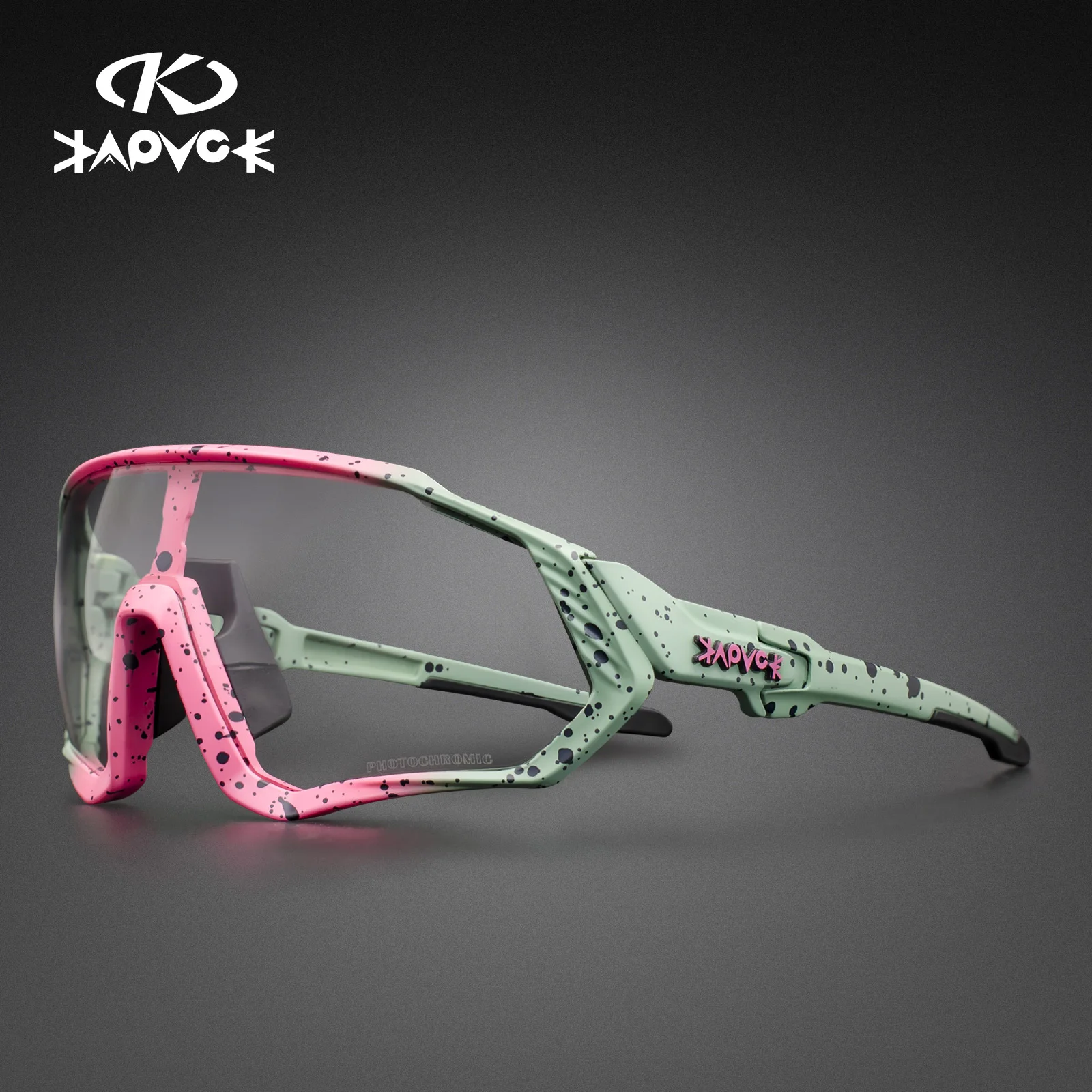 Kapvoe fotochromowe okulary przeciwsłoneczne na rower mężczyźni kobiety Sport Road Mtb rower górski okulary rowerowe okulary rowerowe okulary gogle: Różowy