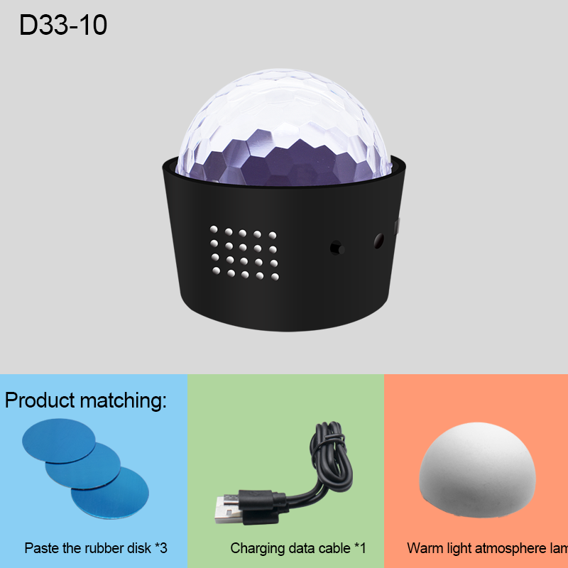 Samochodowa kula dyskotekowa RGB doprowadziło Lampa dekoracyjna Impreza DJ Efekt Światło sceniczne Wnętrze Ambientowa kula dyskotekowa z możliwością ładowania i sterowaniem głosem: Default Title