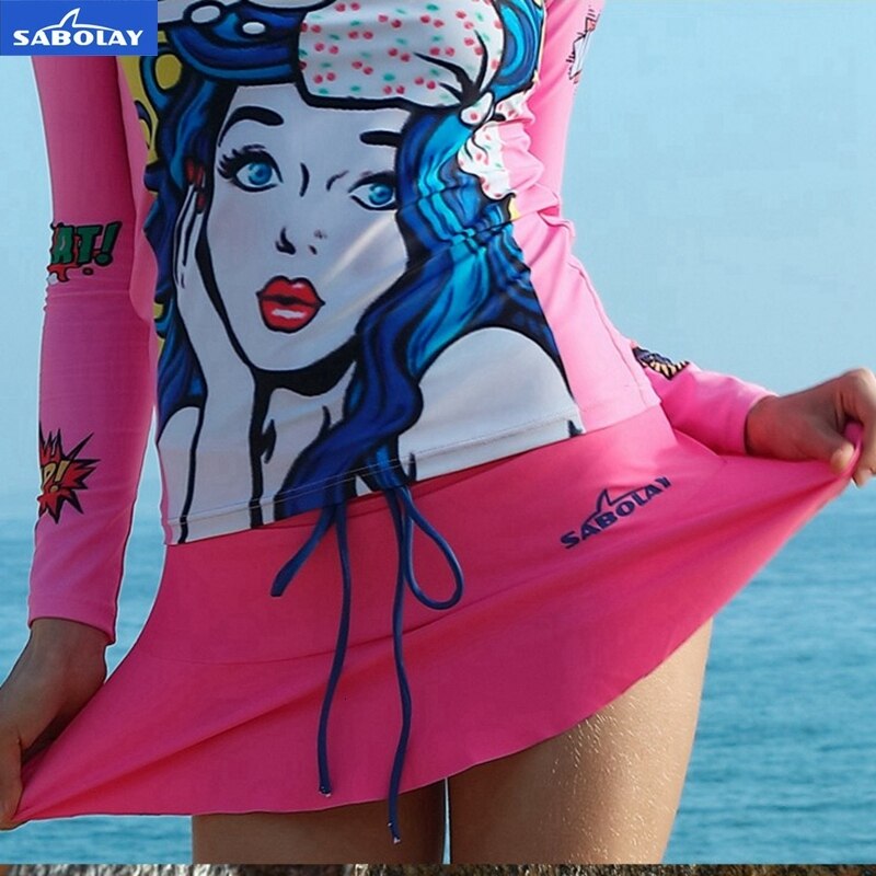 SABOLAY Nuoto Quick dry lycra super-elastico Costume Da Bagno spiaggia pantskirt surf rashguard di usura del pannello esterno femminile impermeabile morbido culottes