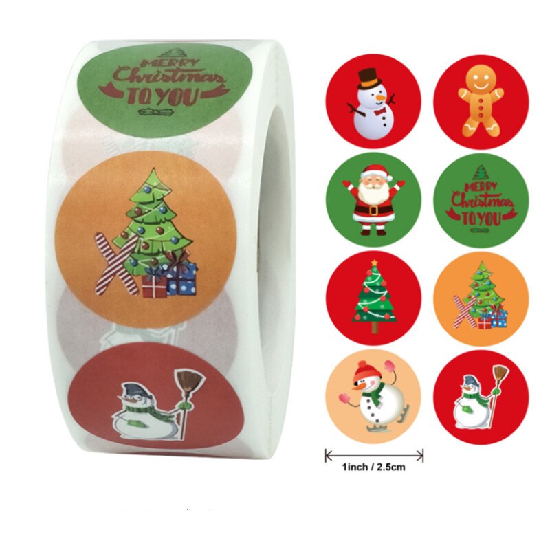 500 stuks kerststicker verpakkingsetiket pot envelop zegel goudfolie 1 inch feestgunsten: I