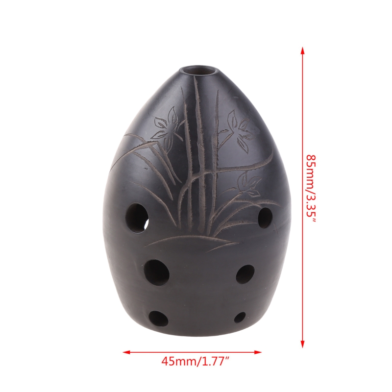 Xun-instrumento Musical de arcilla negra Ocarina para niños, 8 agujeros, para principiantes