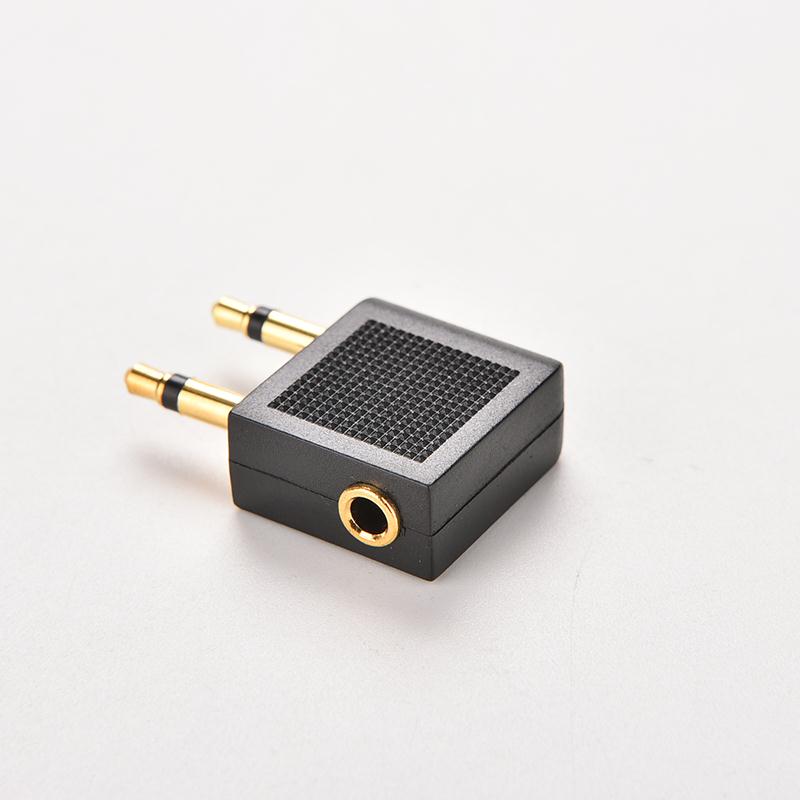 1PCS 3.5mm Airline Airplane Earphone Headphone Headset Jack Audio Connector Plug Adapter For Airplane Travel Headphone Earphone