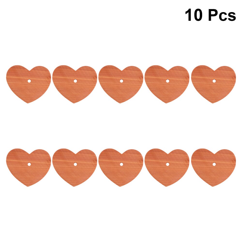 10pcs Cedar Wood Chips Heart Shape Cedar Wood Slices Mothproof Wardrobe Cedar Wood Chip