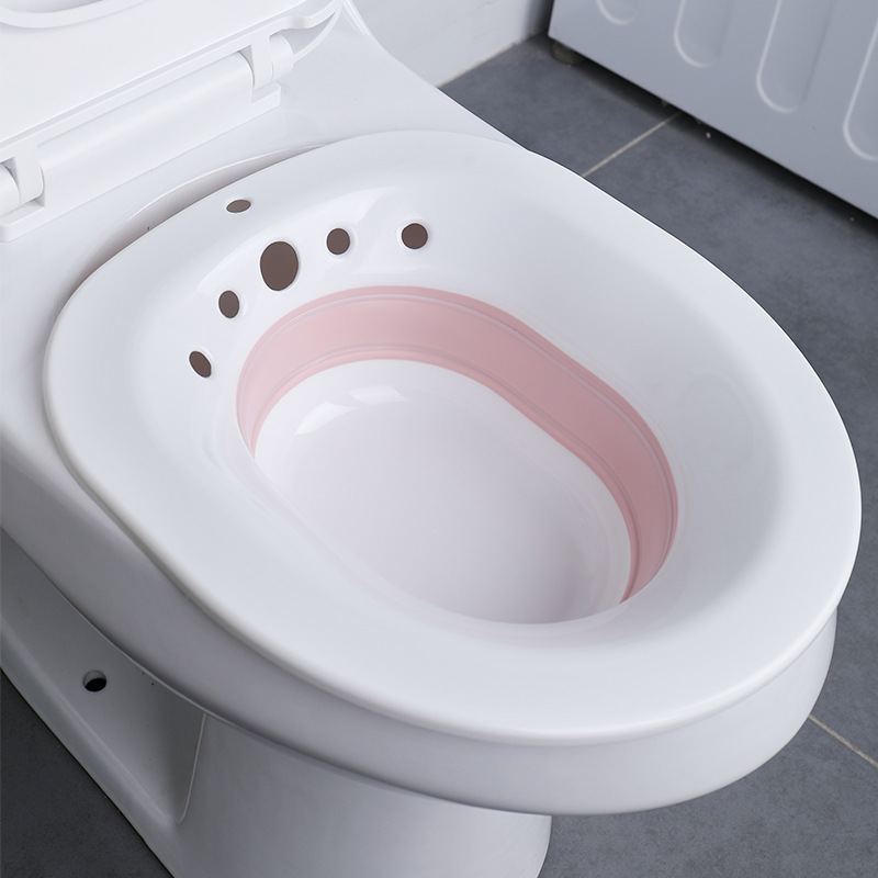 Pot de toilette pliable pour femmes et adultes, nettoyage automatique, pour mères et femmes, parties intimes, irrigateur de hanches, lavage des fesses: Pink