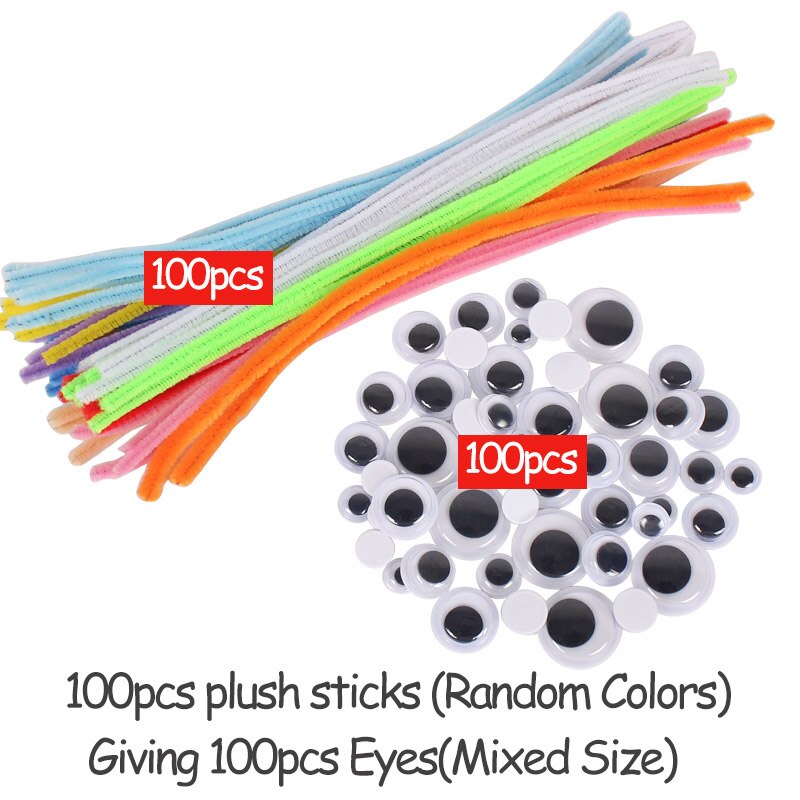 Pomponer / chenille wire / googly øjne diy håndlavede børn legetøj hjem fest indretning gratis  m0205: Stil 2