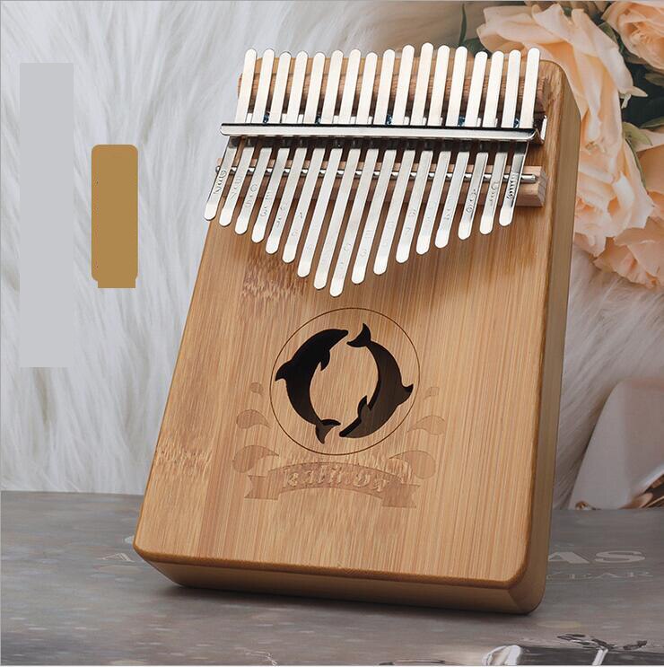 Kalimba Thumb Piano 17 Keys with Bamboo wood Portable Mbira Finger Piano for Kids and piano Beginners: dolphin picture