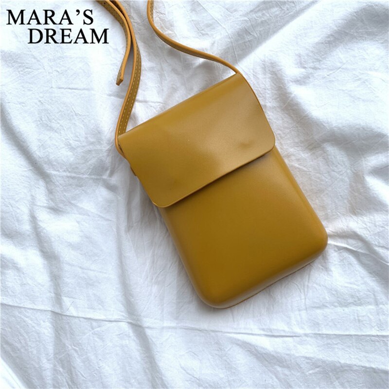 Mara's Dream Solid Color Women's Bag Shoulder Messenger Wild Simple Pu Leather Flip Vertical Small Square Bag