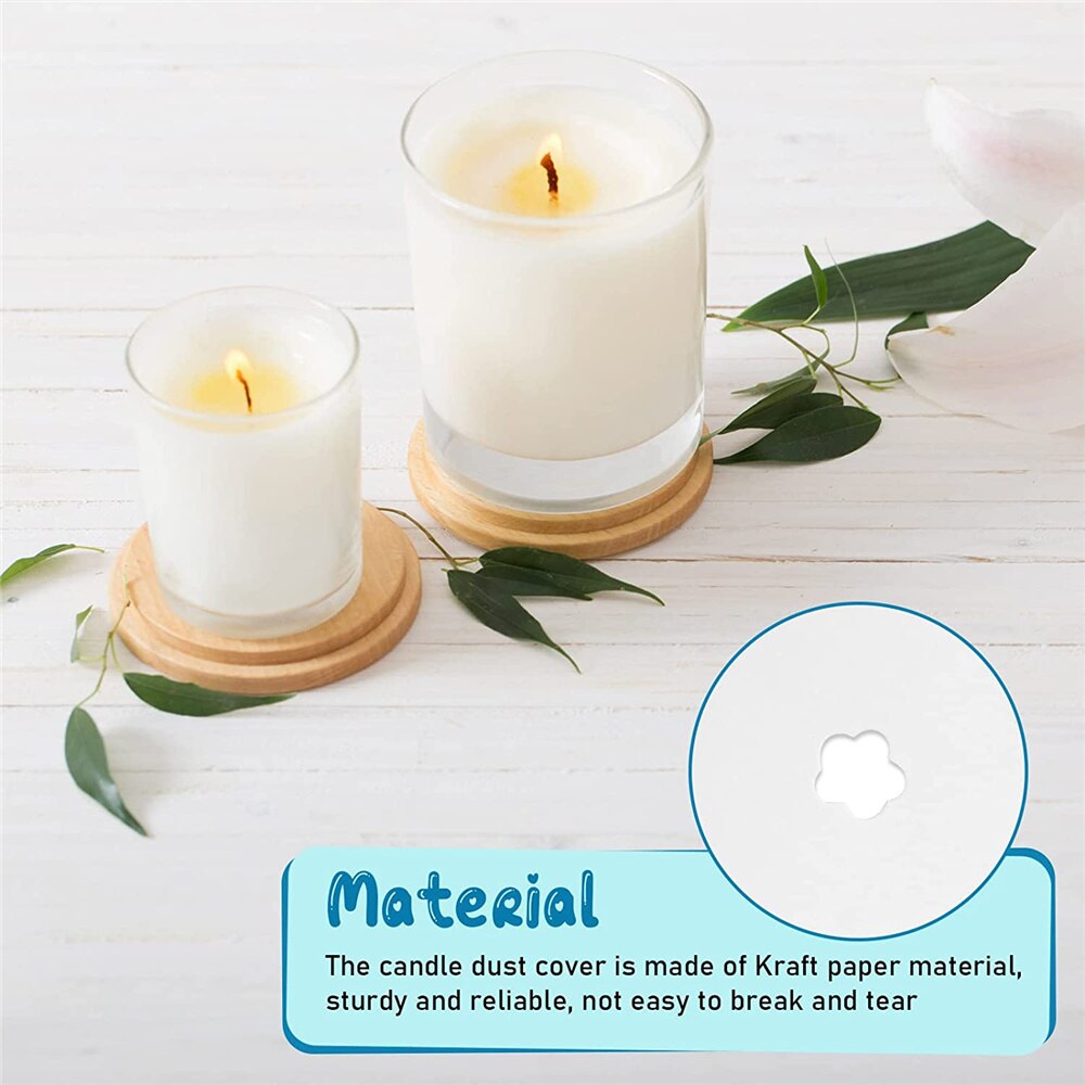 100Pcs Candle Dust Cover Paper Lids Candle Drip Protection Vigil Candle Supplies for Craft Making Dust Protection Paper