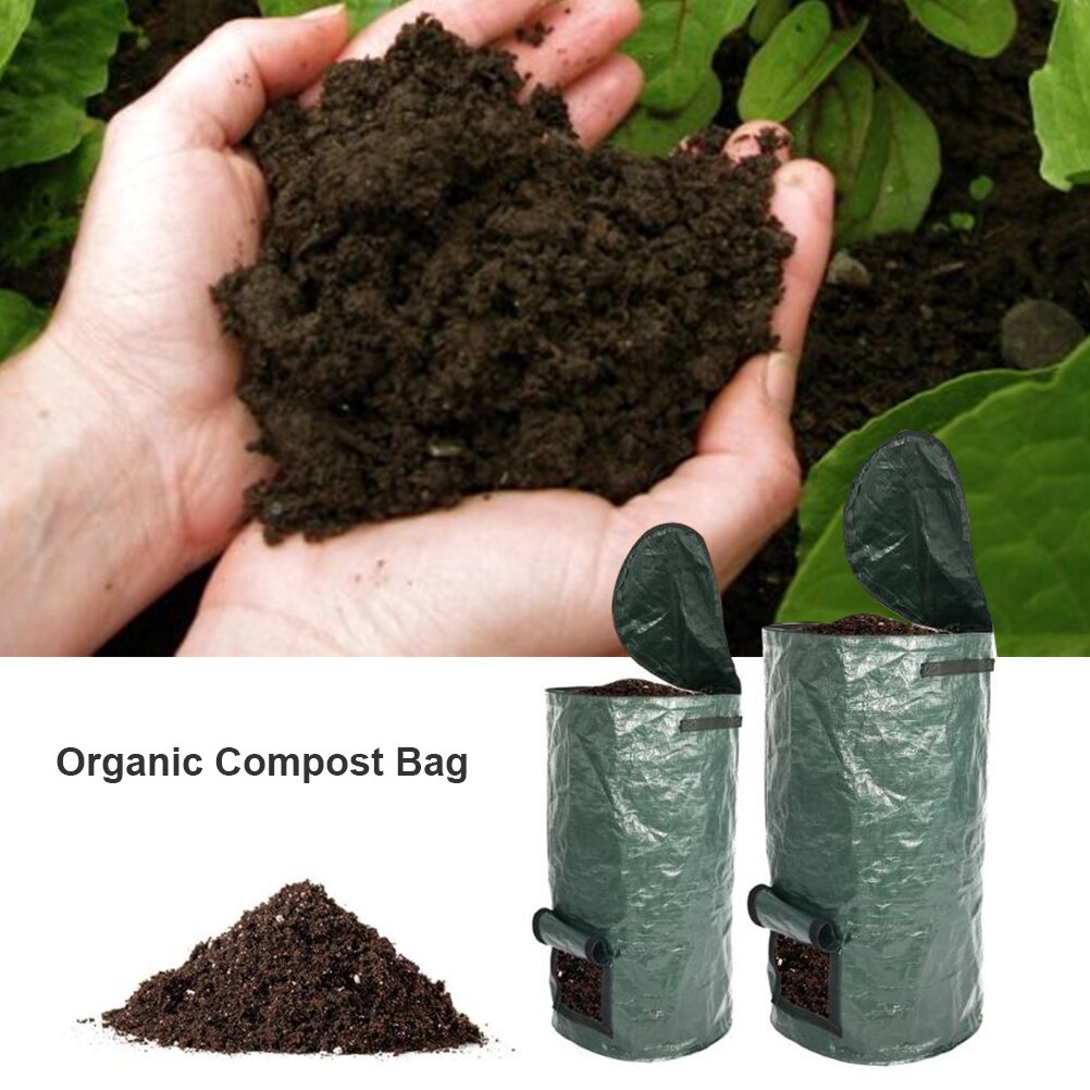 Kitchen Garden Compost Bag Environmental PE Cloth Planter Kitchen Waste Disposal Organic Compost Bag 45*80cm