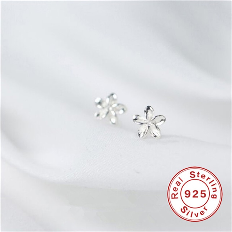 ROXI 925 Sterling Silver Earrings Women Cute Tiny Flower Stud Earrings for Girls Jewelry Silver Earrings oorbellen