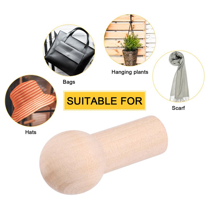 Yardwe 8Pcs Unfinished Houten Pinnen Eenvoudige Pop Pinnen Met Schroef Moer Haak Accessoires