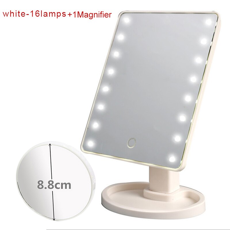 Intelligent Adjustable Brightness 16 Lamps/22 Lamps LED Illuminated 10x Makeup Mirror wyt77: 15