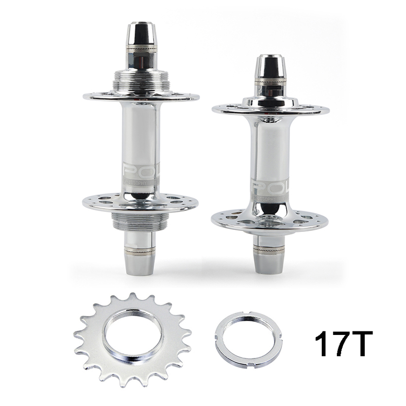POLSO 20H 24H 32H Fixed Gear Hub Track Bike Aluminum Alloy Axle Cycling Hubs with 17T Cog: VIOLET/紫罗兰
