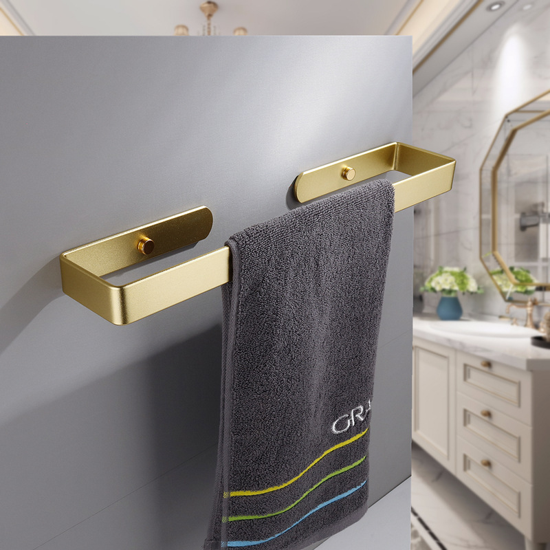 Geborsteld Goud Badkamer Hardware Set Gewaad Haak Handdoek Bar Toiletrolhouder Bad Badkamer Accessoires