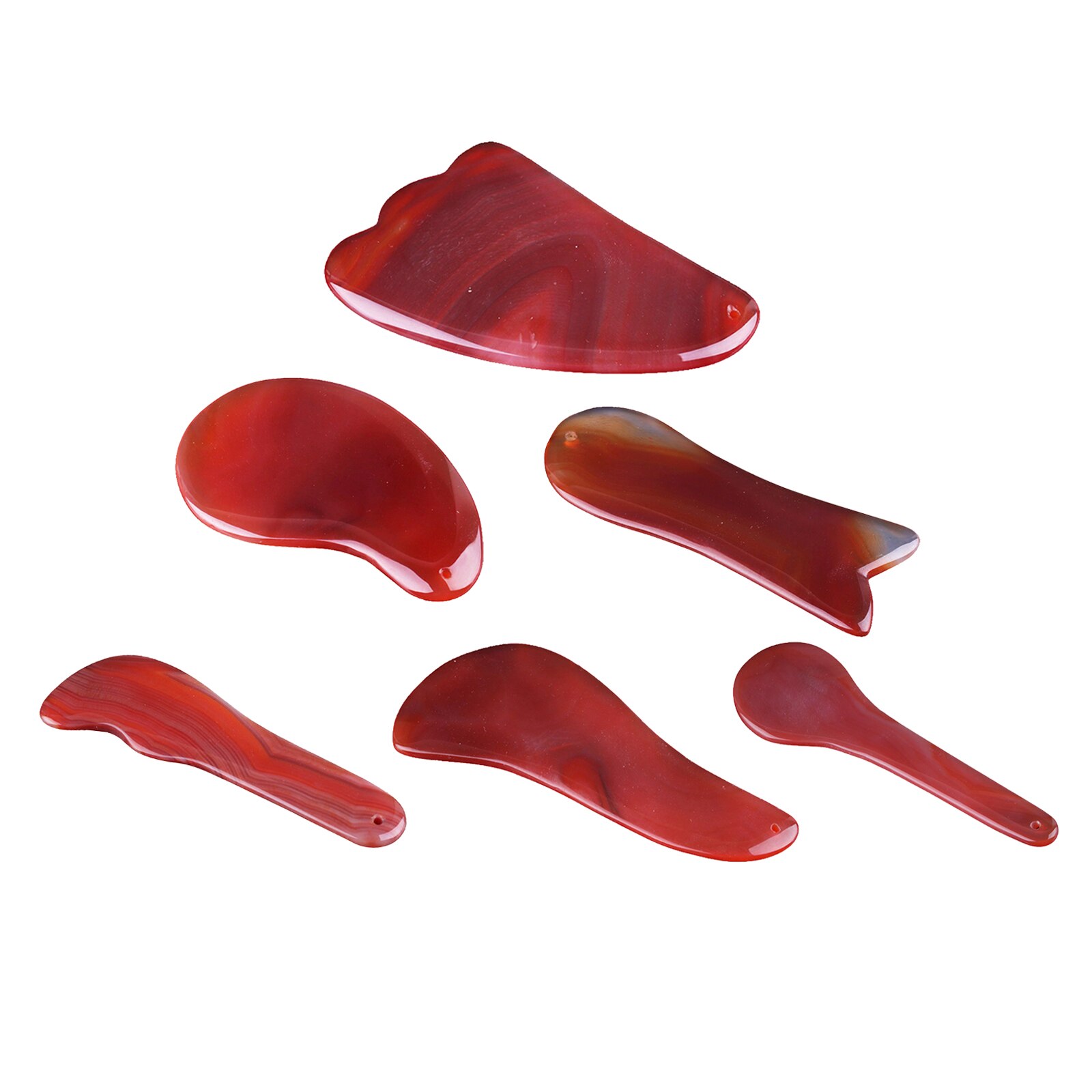 Gua Sha-Rodillo de Jade rojo cornalina crudo, herramienta de masaje de tabla de raspado, herramienta para el cuidado Facial, antienvejecimiento, Gua Sha, herramientas de belleza