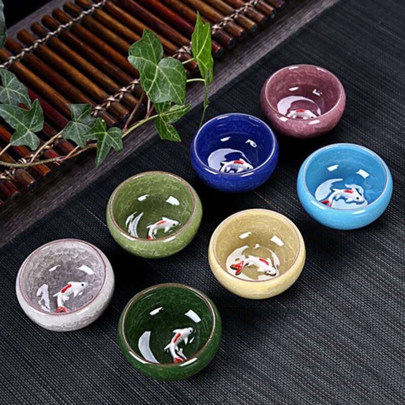 Celadon poisson service à thé bouilloire en céramique tasse à thé en céramique poisson chinois Kung Fu thé chinois personnes en céramique Kung Fu service à thé UD88