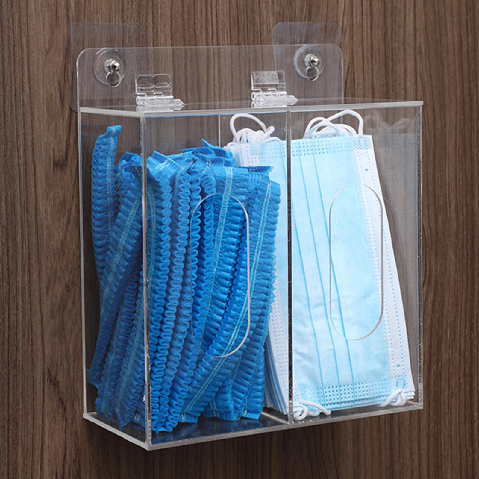 Akryl engangshanske dispenserboks organizer dispenser veggmontering eller bord gjennomsiktig for hansker