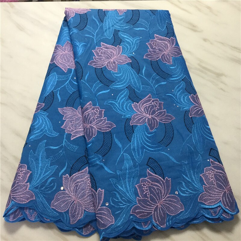 White Swiss Lace Fabric Latest Heavy Beaded Embroidery African Cotton fabrics Swiss Voile Lace Popular Dubai Style 5yards: 2