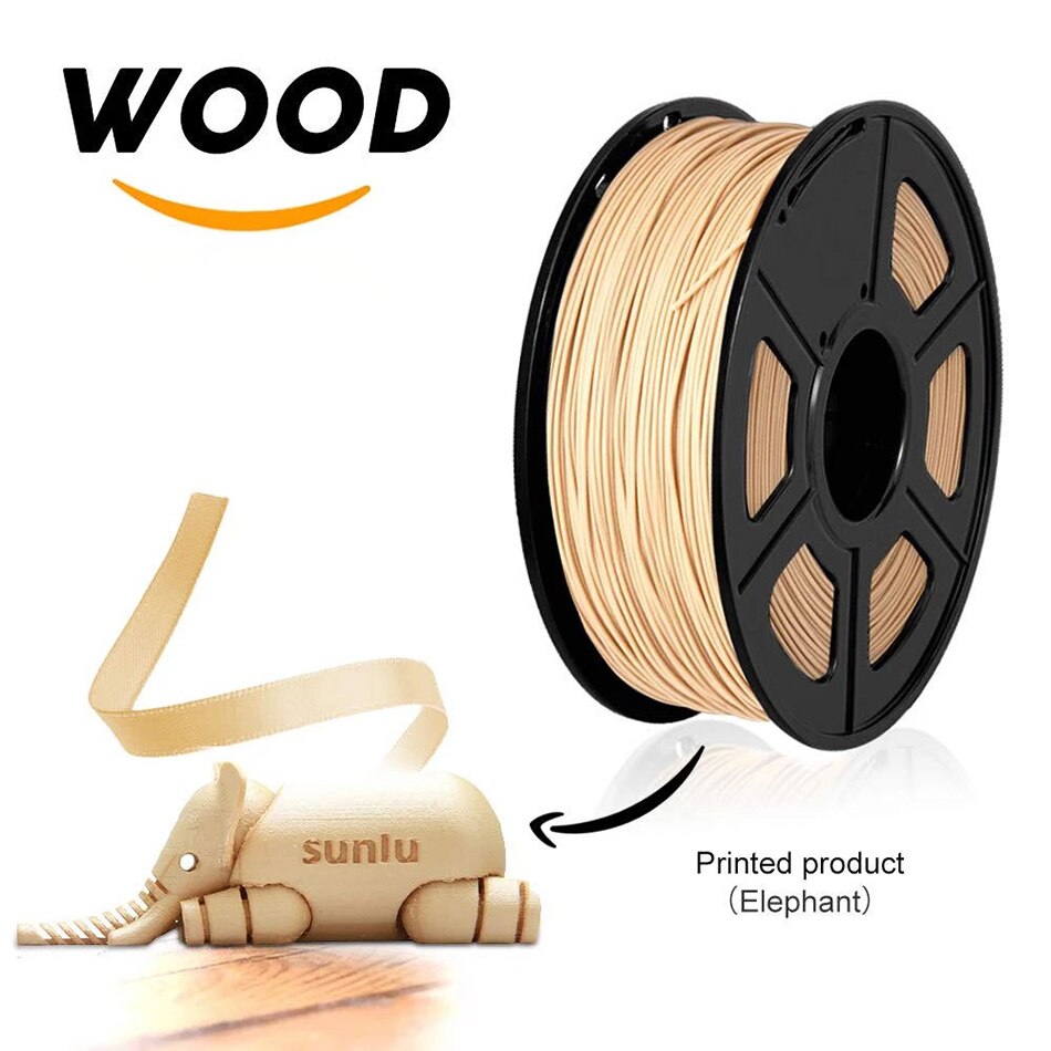 SUNLU madera filamento PLA de 1,75 1kg 3D de filamento de fibra de madera para 3D impresora dimensión Accury +/-0,02 MM 3D Material de impresión