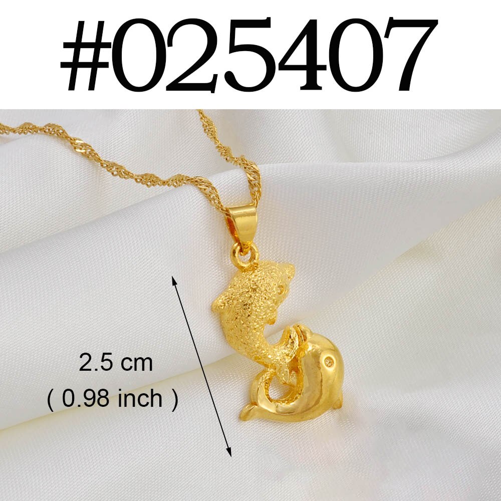 Anniyo Charm Butterfly,Heart,Dolphin,Rose Flower,Peacock &amp; Angel Pendant Necklaces Stylish Party accessories Jewelry #025107: Dolphin / 60cm or 23.6 Inches