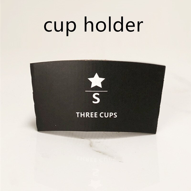50pcs Net red thick disposable coffee cup drink milk tea paper cups takeaway packaging wtih lid stamping cup holder: cup holder2
