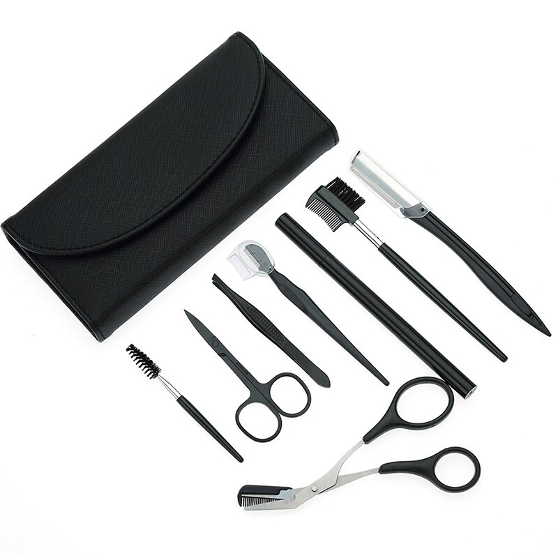 8Pcs Wenkbrauw Cutters Set Eye Brow Trimmer Schaar Gezicht Scheerapparaat Ontharing Scheermes Vrouw Wenkbrauw Shaper Makeup Tools