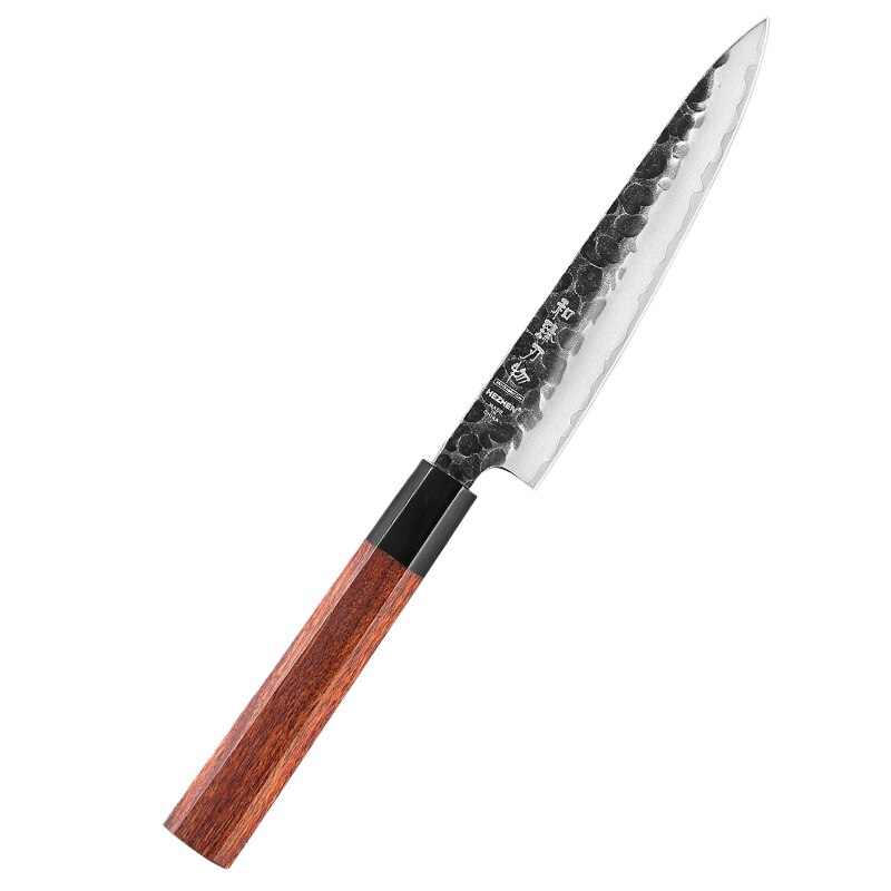 HEZHEN 2PC Kitchen Knife Set 3 Layers Composite Steel Beautiful Box Chef Utility Retro Series Stainless Steel: utility knife