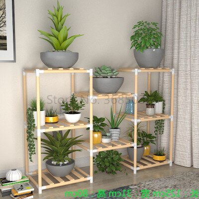 Wooden Plant Flower Display Stand Floor Shelves Flower Potted Stand Multi-storey Storage Rack Shelf Plants Stand Outdoor: 1